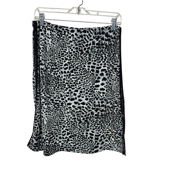 BCBG Womens Animal Print Skirt Sz Large Contrast Trim Knee Length Mob Wife Siren - Picture 1 of 8